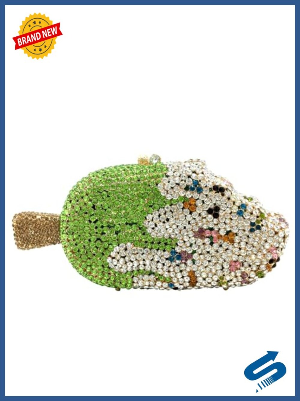 Rhinestone Crystal Popsicle Clutch Evening Bag Mini Prom Purse